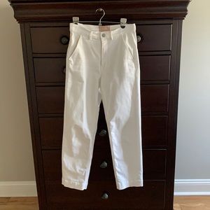 Everlane women’s winter white straight leg pants crop inseam 28” size 4